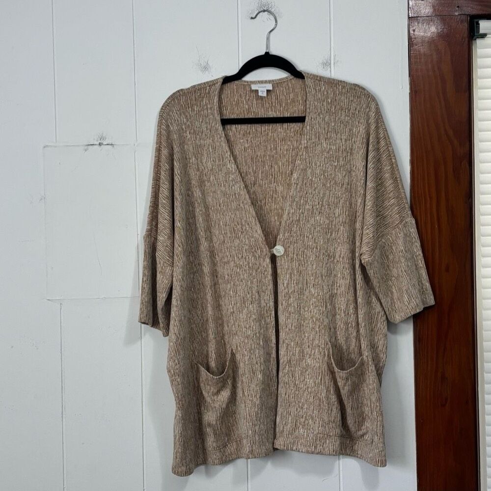 J. Jill Tan Open-Front Blouse